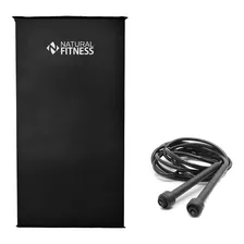 Colchonete Academia + Corda De Pular Fitness Ag80 Ginastica Cor Preto