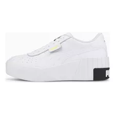 Tenis Para Mujer Puma Cali Wedge Color Puma White/puma White/puma Black - Adulto 26 Mx