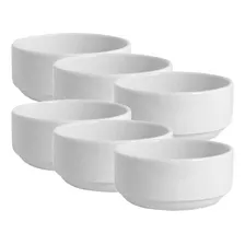 Bowl Compotera Porcelana Blanca Verbano Línea Távola X6