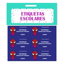 40 Etiquetas Escolares Personalizadas Spiderman Mini Niños