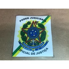 Três Adesivos Oficial De Justiça Para Vidro Interno Do Carro