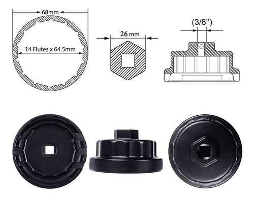 Llave De Filtro De Aceite Resistente Para Toyota, Lexus, Rav Foto 5