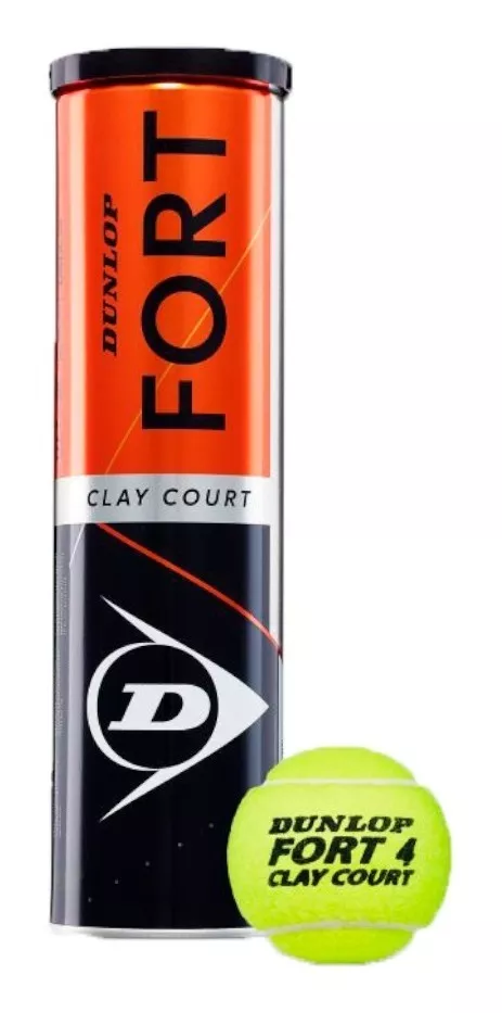 Tarro De Pelotas De Tenis Dunlop Fort Clay Arcilla X4
