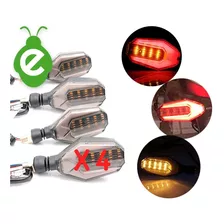 Guiños Moto Con Luz Stop Led Naked Scooter Giro/freno X 4