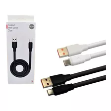 Cable Cargador 3m Usb Turbo Tipo C Wir-uc02