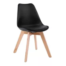 Silla De Comedor Lumax Eames Acolchonada, Estructura Color Negro, 1 Unidad