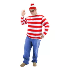 Kit De Disfraz Elope Wheres Waldo Para Adulto, Talla Xxl