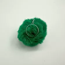 Chaveiro Pompom Pelúcia Verde Bandeira 70 Mm (3 Un)