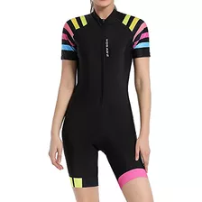 Traje De Triatlón De Manga Corta Mujer, Transpirable Y...