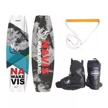 Kit Completo Wakeboard Navis Prancha Aloha + Par De Botas + Manete Com Cabo Wake Board Esqui Aquático