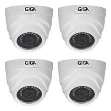 Kit 4 Câmera De Segurança Giga Dome Cftv 1/3 20m 1080p 3.6mm