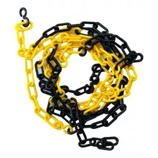 Cadena Plastica Señalizacion Vial X 5 Mt - 8x29x49 Mm Color Negro Amarilla