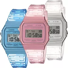 Reloj Casio Retro F91 Colores Edicion Skeleton Cronometro