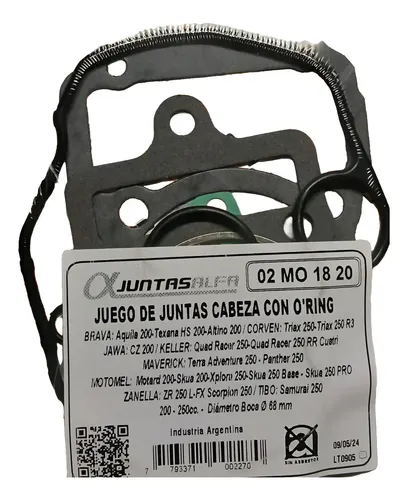 Juntas De Cabeza Con O'rings Diametro Boca 68mm Skua200
