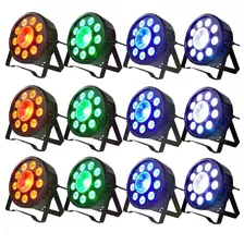 12x Canhão Refletor Rgb Dmx Strobo 10 Led Luz Iluminação