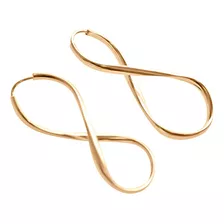 Argola Brinco 3,8cm Infinito Prata 925 Dourada 18k- Feminino