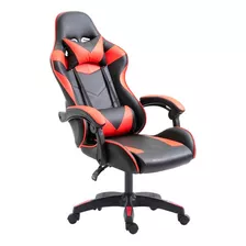 Silla Gamer Donna Gc030: Máximo Confort Para Largas Sesiones Color Negro Y Rojo Material Del Tapizado Cuero Sintético