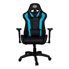 Silla De Escritorio Cooler Master Caliber R1 Gamer Ergonómica Azul Y Negro Con Tapizado De Cuero Sintético