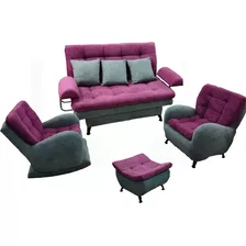 Juego De Sala Con Sofa Cama Reclinable Y Silla Mecedora