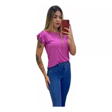 Blusa Feminina Babado Blusinha Regata Lançamento Tendência 