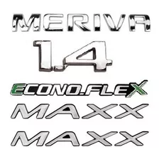 Kit Emblema Letreiro Meriva 1.4 Econoflex Maxx 5pçs Gm