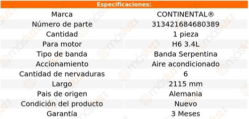 Banda 2115 Mm Acc Boxster H6 3.4l 07/08 Continental A/a Foto 5