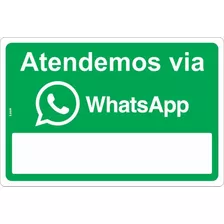 Placa Sinalização Estamos Atendendo Via Whatsapp Remoto