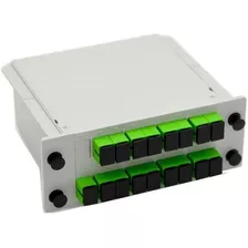 10 Pçs Cassete Splitter Óptico 1x16 Conector Sc/apc (verde)