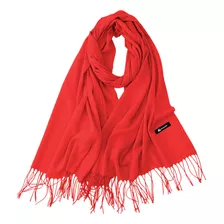 Bufanda Cuellera Pashmina Palestina De Invierno Para Mujer Color Rojo Diseño De La Tela Liso