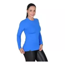 Camiseta Less Now Feminina Proteção Solar 50 Uva/uvb Azul