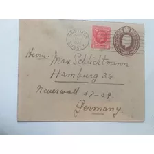 Sobre Entero Postal Reino Unido A Alemania Hamburgo 1936