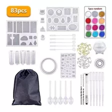 83pcs Jóias De Silicone Epóxi Resina Moldes Artesanato