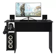 Mesa P/ Escritório E Gamer 3875 Design Novo Em Preto Fosco