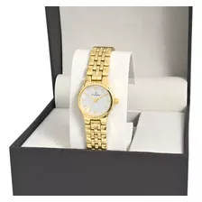 Relogio Champion Feminino Dourado Pequeno Mini Social Luxo