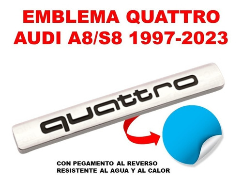 Emblema Quattro Audi A8/s8 1997-2023 Crom/negro Foto 4