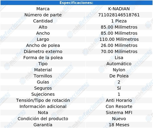 Tensor De Banda Bmw 745i V8 4.4l 02-05 K-nadian Foto 3