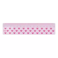 Regua 15 Cm Molin Papelaria Fofa Cor Love Pink Corações