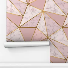 Papel De Parede Adesivo Zara Mármore Rose Gold Quarto 2.5m