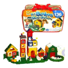 Brinquedo Blocos De Montar Infantil Casinha Cidade Educativo