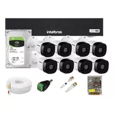 Kit 8 Cameras Intelbras Dvr 8 Canais Multihd C/ Hd 1 Tera