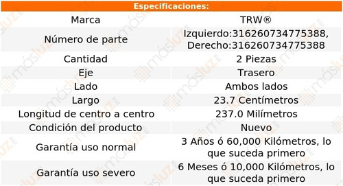 2- Tornillos Estabilizadores Traseros Avalon 2005/2016 Trw Foto 2