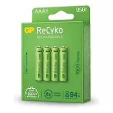 Pilas Aaa Recargables Gp 950mah Nimh Recyko Pack X 4 Unids