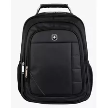 Mochila Executiva Para Notebook Swiss Resistente Reforçada Cor Preto Desenho Do Tecido Liso