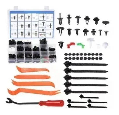 Kit 90 Clip Broche Retención Plástico Auto Lata Tapabarro Kit 90 Clip Broche Retención Plástico Auto Lata Tapabarro