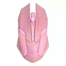 Mouse Gamer Rosa 6 Botones Recargable E Inalambrico 3d