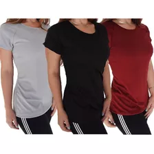 Kit 5 Camiseta Feminina Dry Fit Malha Fria Academia Corrida