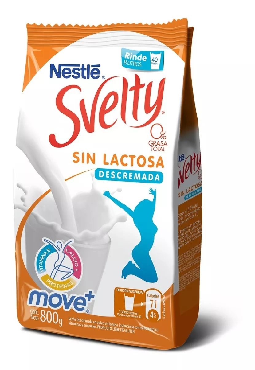 Leche En Polvo Svelty® Move+ Sin Lactosa Descremada 800g