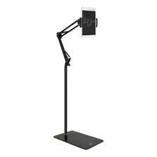 Soporte Piso Pedestal Ajustable Para iPad Extra Largo Color Negro