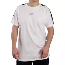 Remera Kappa Hombre Logo Tape Zaiat Manga Cortas Blanca