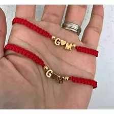 Pulseras Para Parejas Con 2 Iniciales De Chapa De Oro